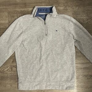 Vineyard Vines Saltwater Quarter-Zip. Gray. Size S